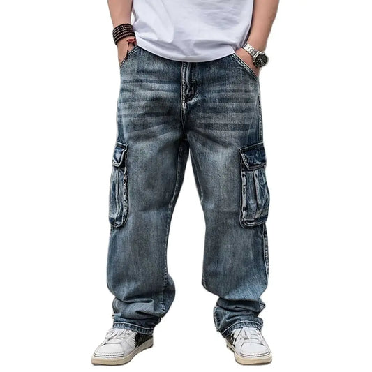 Cargo baggy jeans delavé Homme