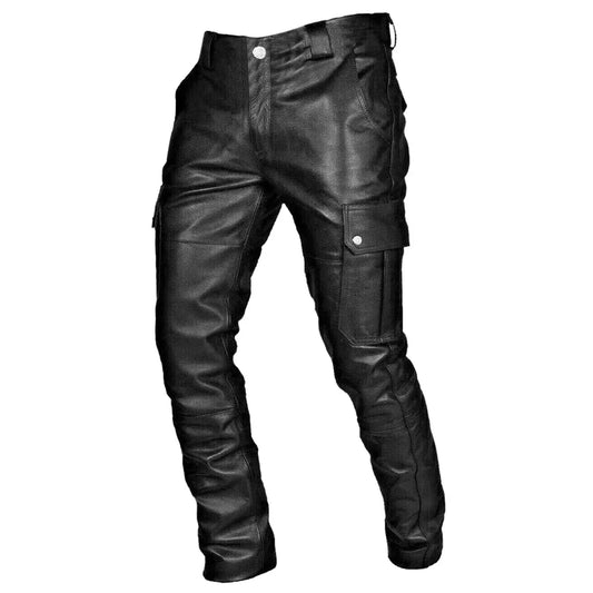 Pantalon Cargo en Cuire Homme