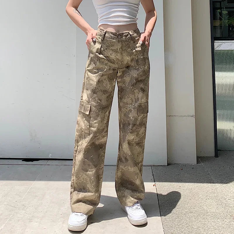 Pantalon Cargo Camo Femme