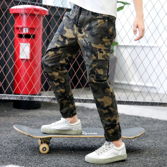 Pantalon Cargo Enfant Kaki Militaire Garçon