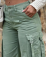 Pantalon décontracté Vert Femme