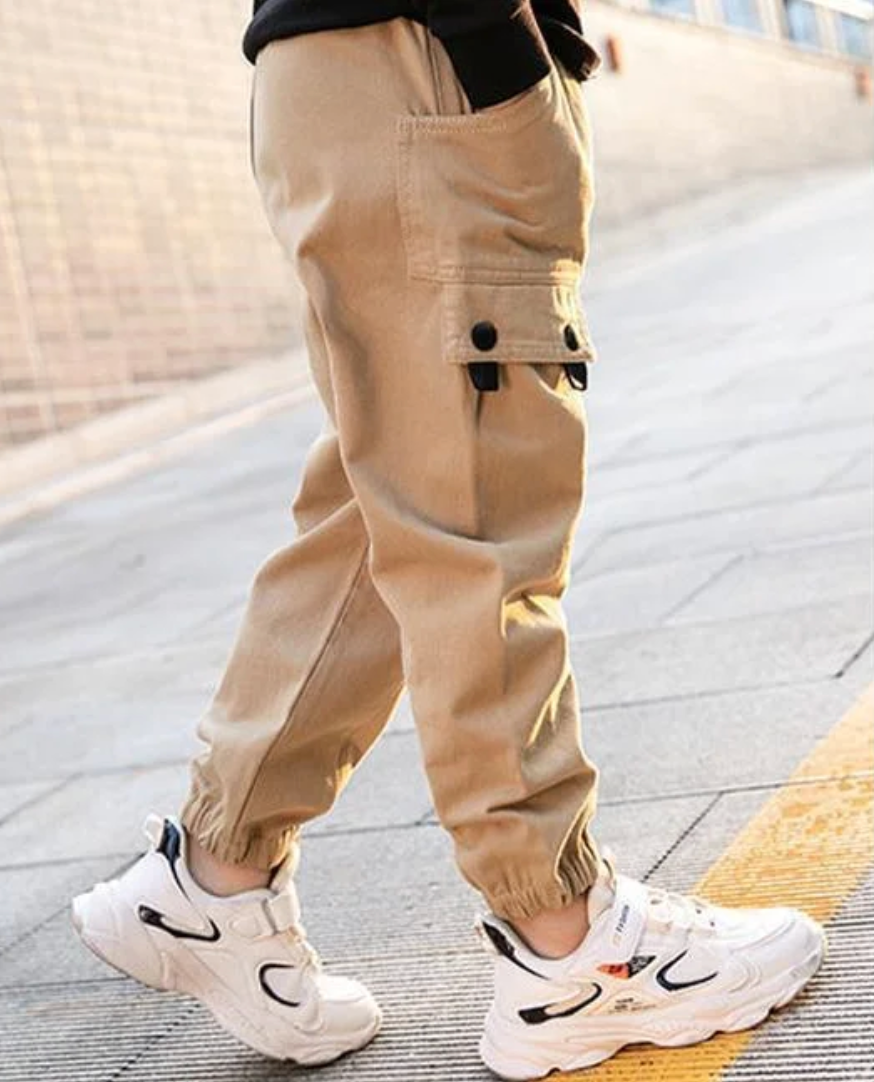 Pantalon Cargo  Enfant Simple Beige